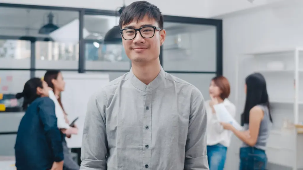 portrait successful handsome executive businessman smart casual wear looking camera smiling (1)