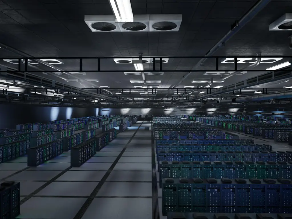 server racks storing ai datasets simulation training predictive tasks (1)