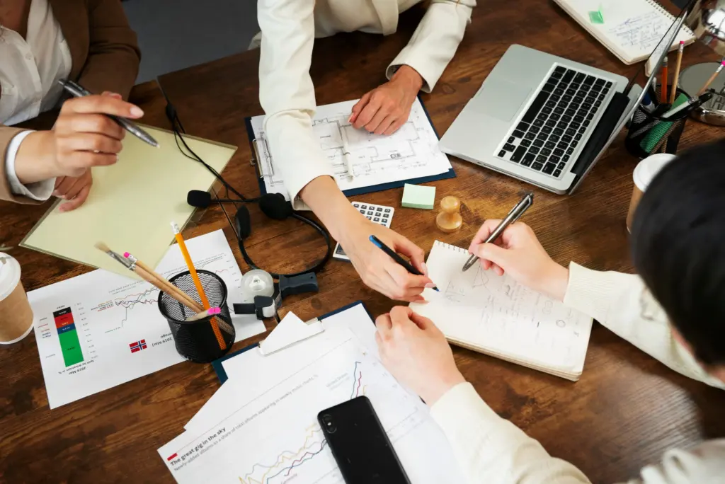 people working elegant cozy office space (1)